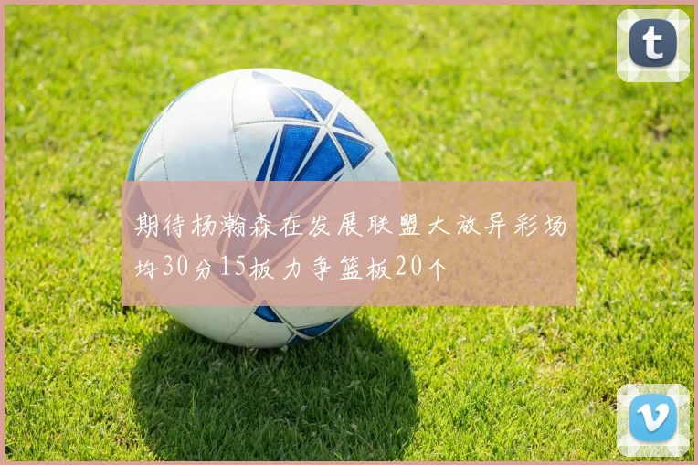 期待杨瀚森在发展联盟大放异彩场均30分15板力争篮板20个